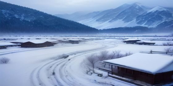 云南香格里拉附近高原松林中远处雪山可见地面草甸上散生着松茸等野生菌自然原生态